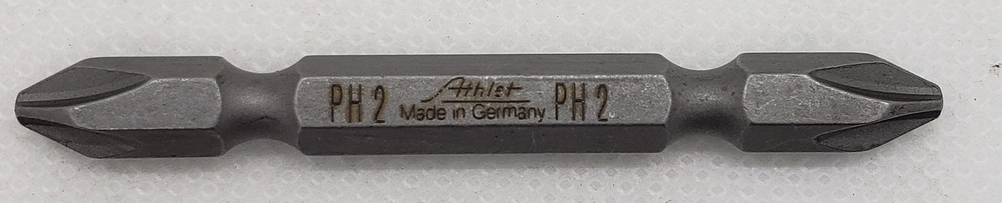 ATHLET Double End Bits Phillips Size 2 + 2  5.5mm=7/32"  for Electrical Drill Use  -  [ ATH 1412 PH 2 2-5.5 ]